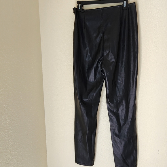 Free People We The Free Black Spitfire Faux Leather Pants, Size 30 - Picture 5 of 10